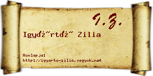 Igyártó Zilia névjegykártya
